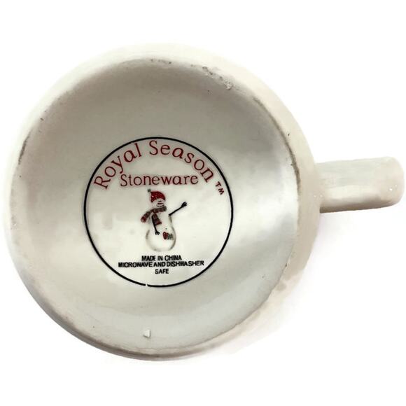 Royal Seasons Snowman Christmas Ceramic Coffee Mug 7 Ounces Set of 4 - Picture 5 of 6